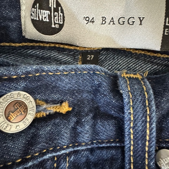 Levi’s SilverTab ’94 Baggy Jeans Women’s Size 27 Dark Wash Straight Leg Vintage - Picture 10 of 14